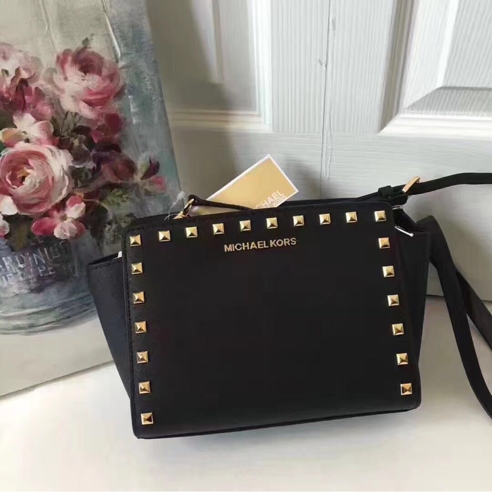 Michael Kors Selma Leather Stud Crossbody
